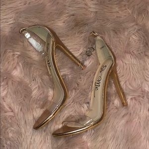 Rose Gold & Clear Heels